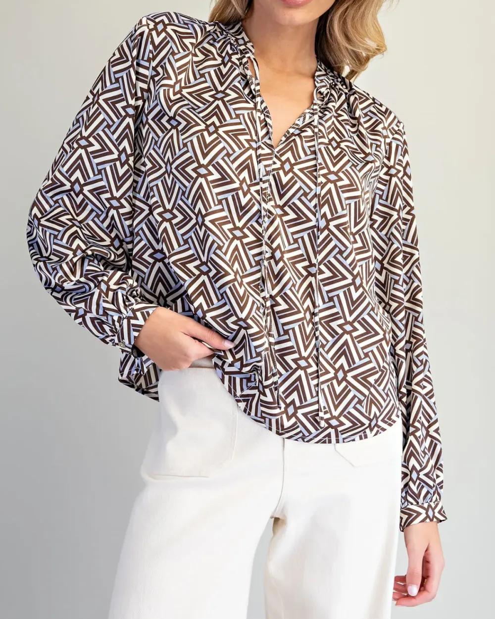 Geometric Print Blouse