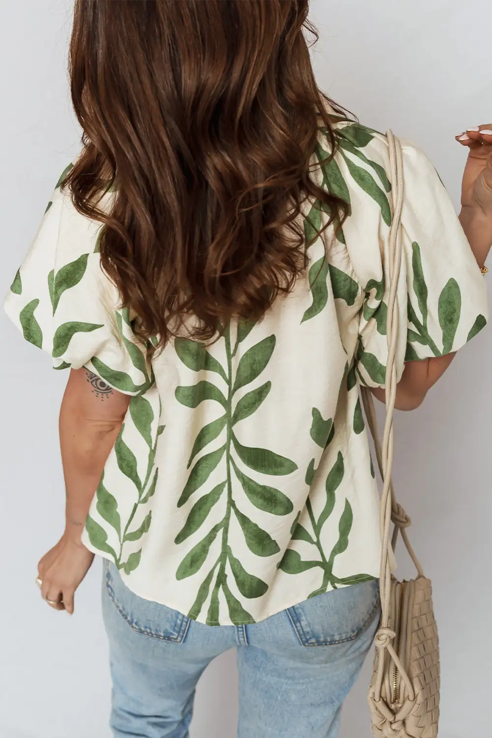 Women's Printed Balloon Sleeve Blouse