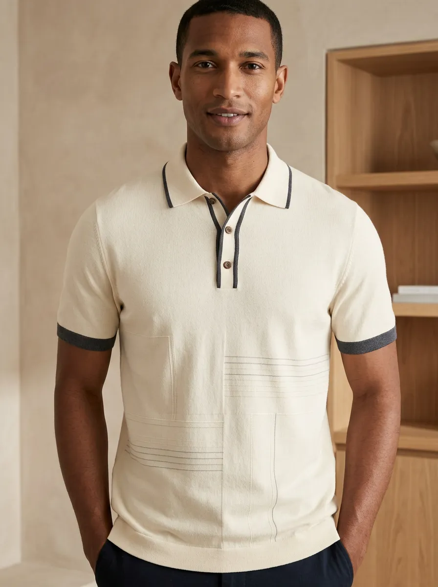 Modern Geometric Men's Polo Shirt