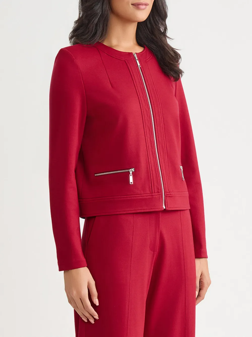 Solid Color Zipper Jacket