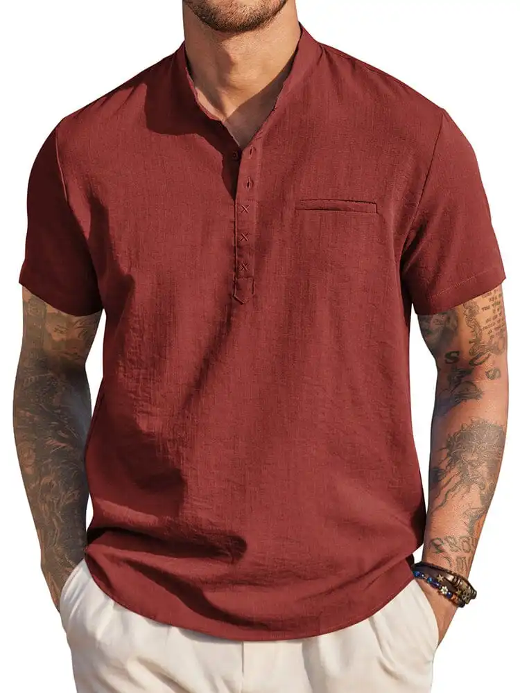 Soft Weave Henley Woven Shirt