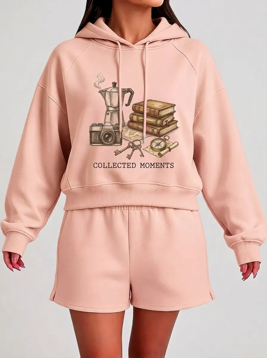 Women's Travel Collected Moments Camera Books Graphic Hoodie