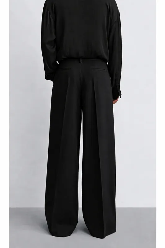 Pleated Straight-Leg Trousers