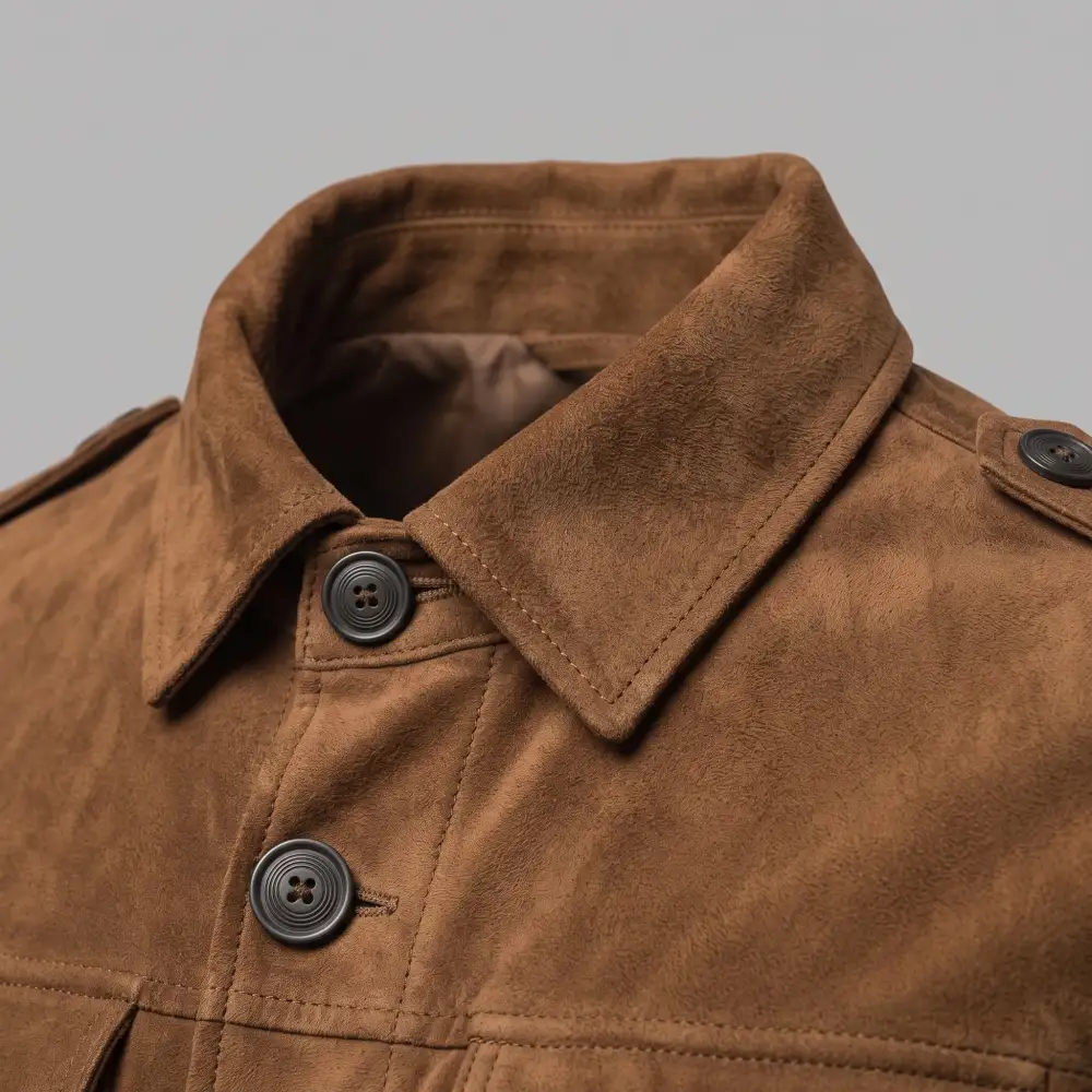 Polished Suede Trucker Jacket