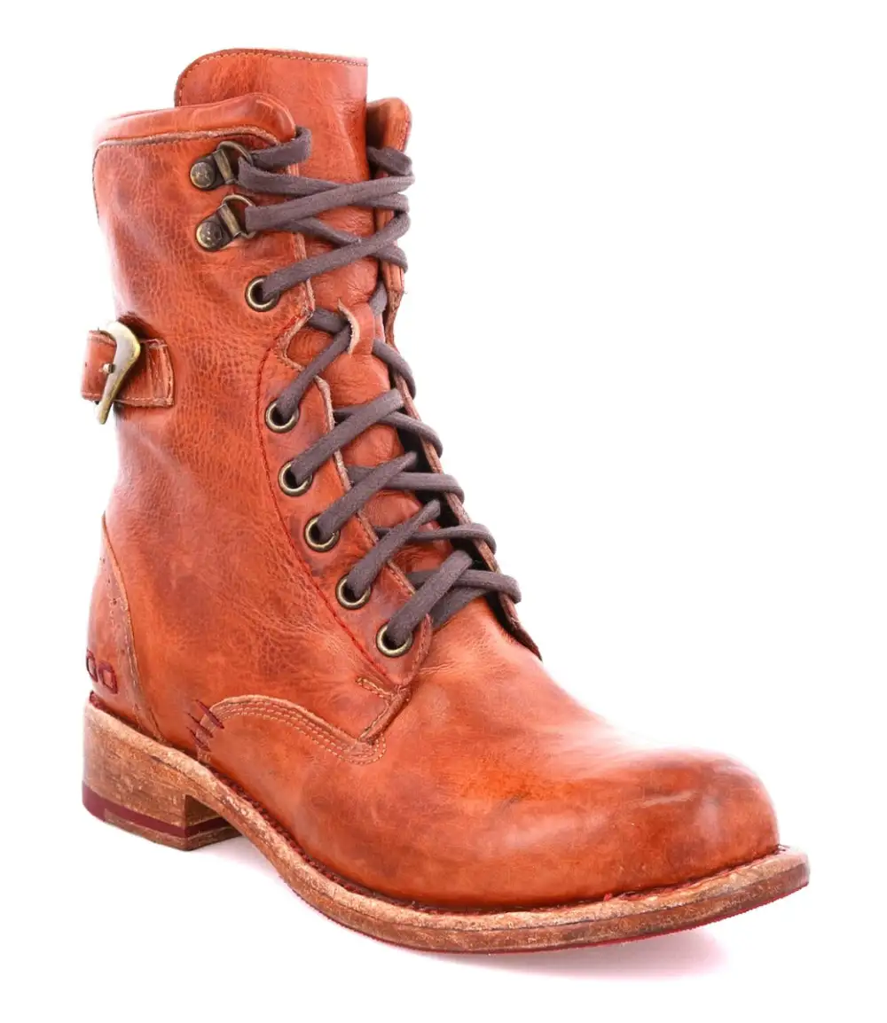 Lace-Up Buckle Brogue Reinforced Ankle Boots
