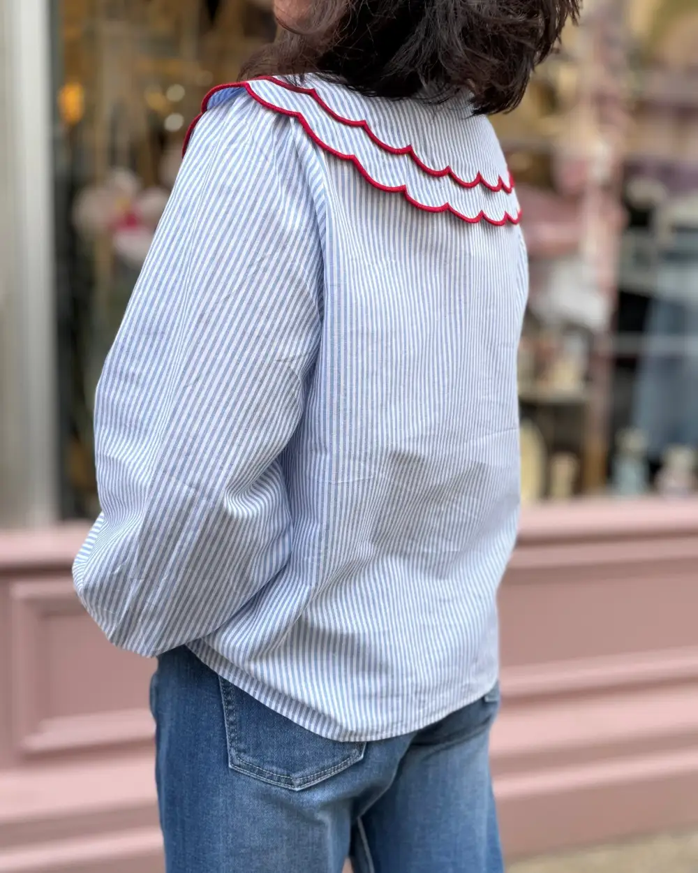 Sleek Cotton Striped Blouse