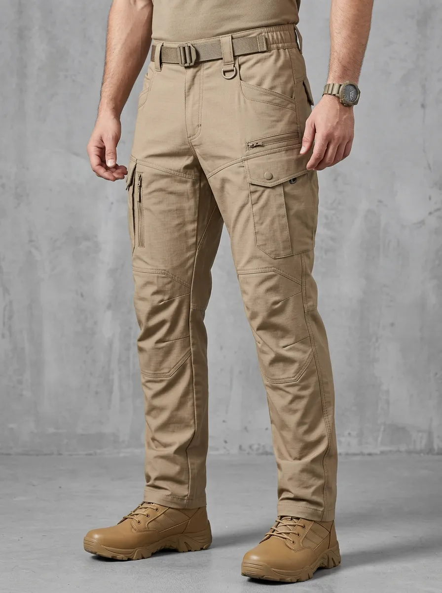 Men's Rugged Outdoor Multi-Pocket Waterproof Tactical Cargo Pants