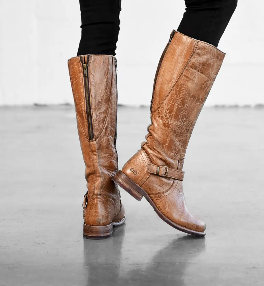 Buckled Layered Riding Boots