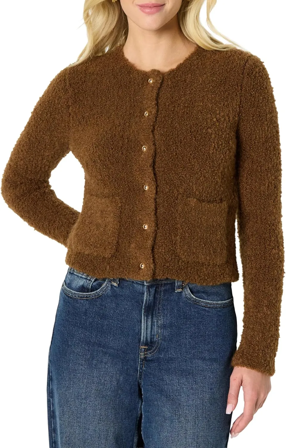 Amazon Essentials Women's Regular-Fit Trendy Wool Blend Boucle Button-Down Jacket