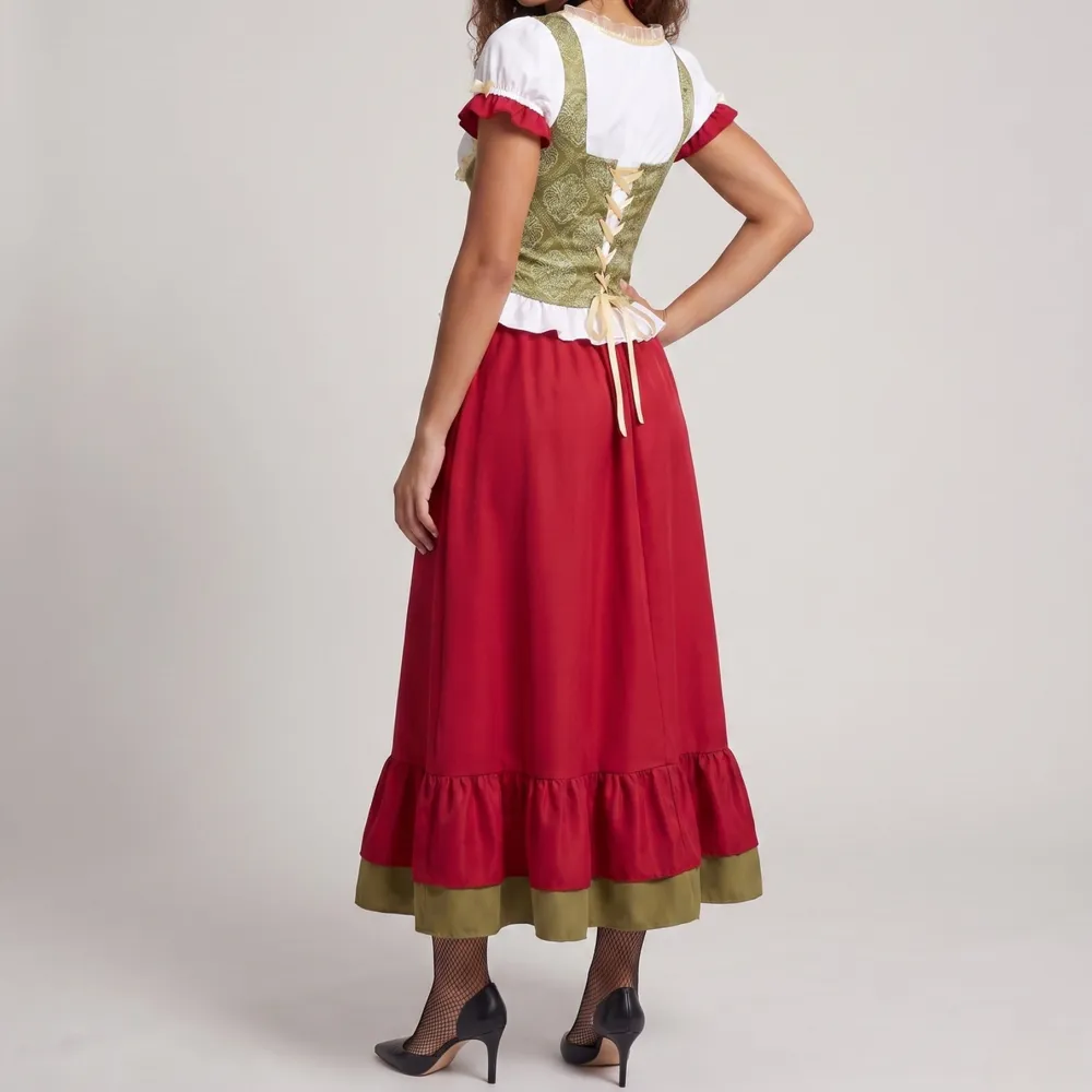 Women's Embroidered Dirndl-Inspired Dress