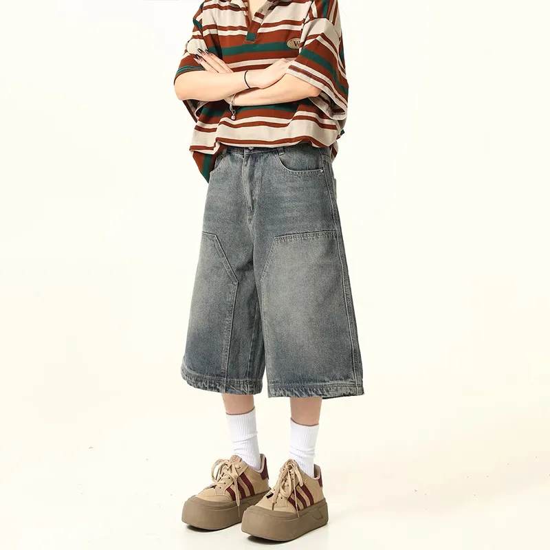 Classic Wide Leg Denim Shorts