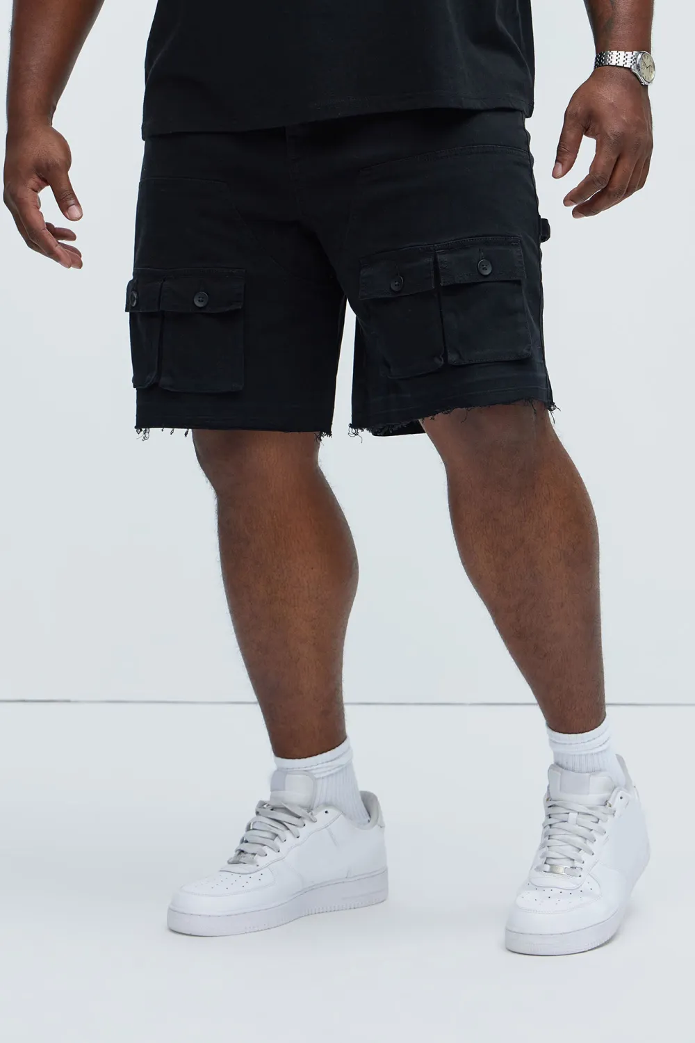 Solid Cargo Relaxed Shorts