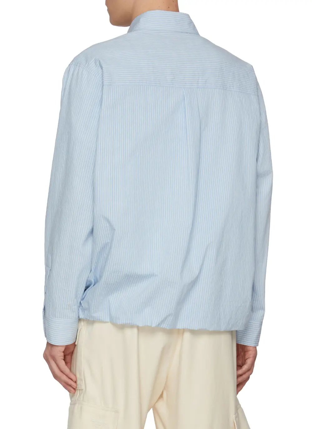 Leisure Simple Point Collar Wrinkle-Resistant Blue Shirt