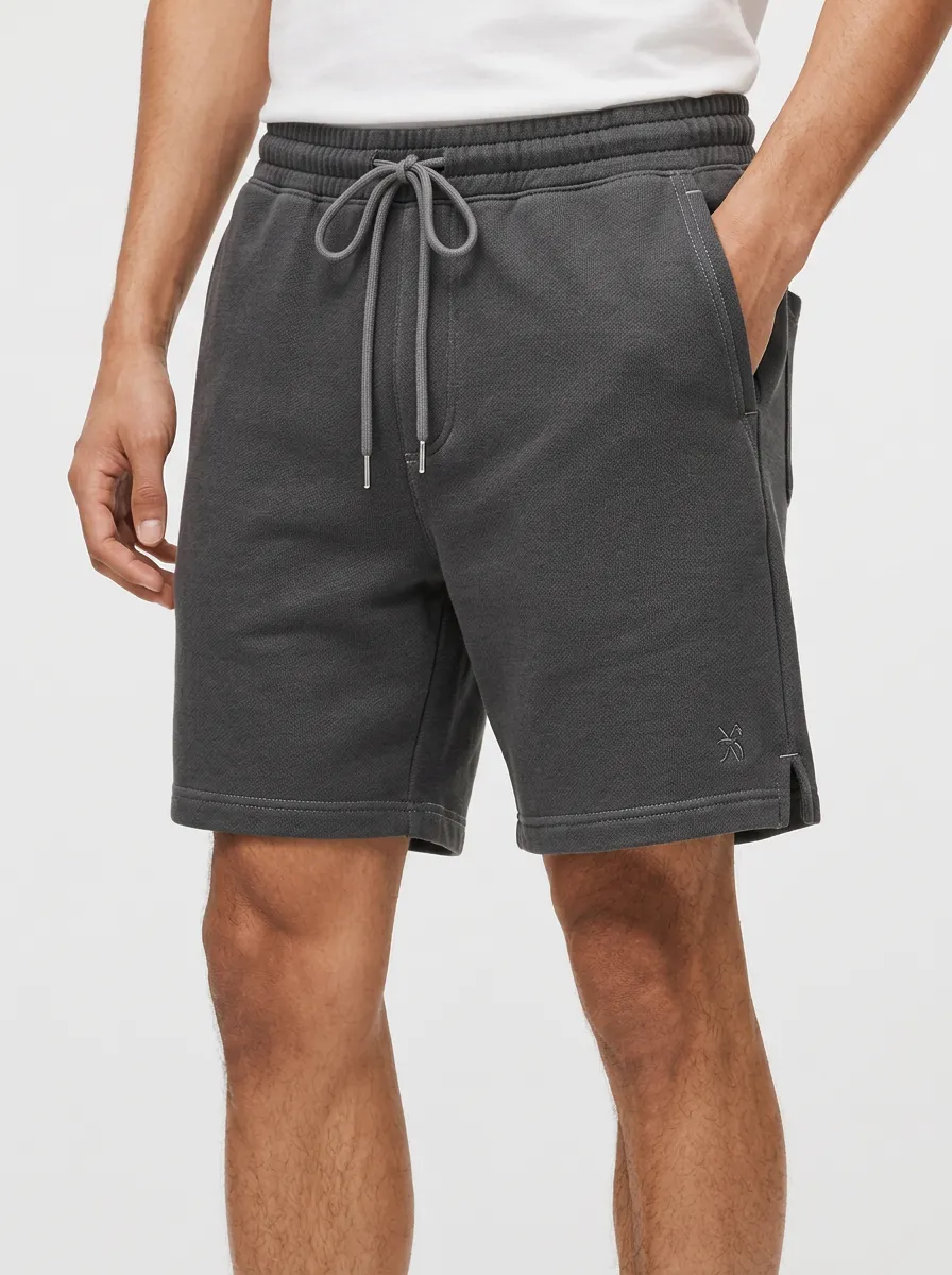 Men's Casual Minimalist Logo Embroidered Drawstring Shorts