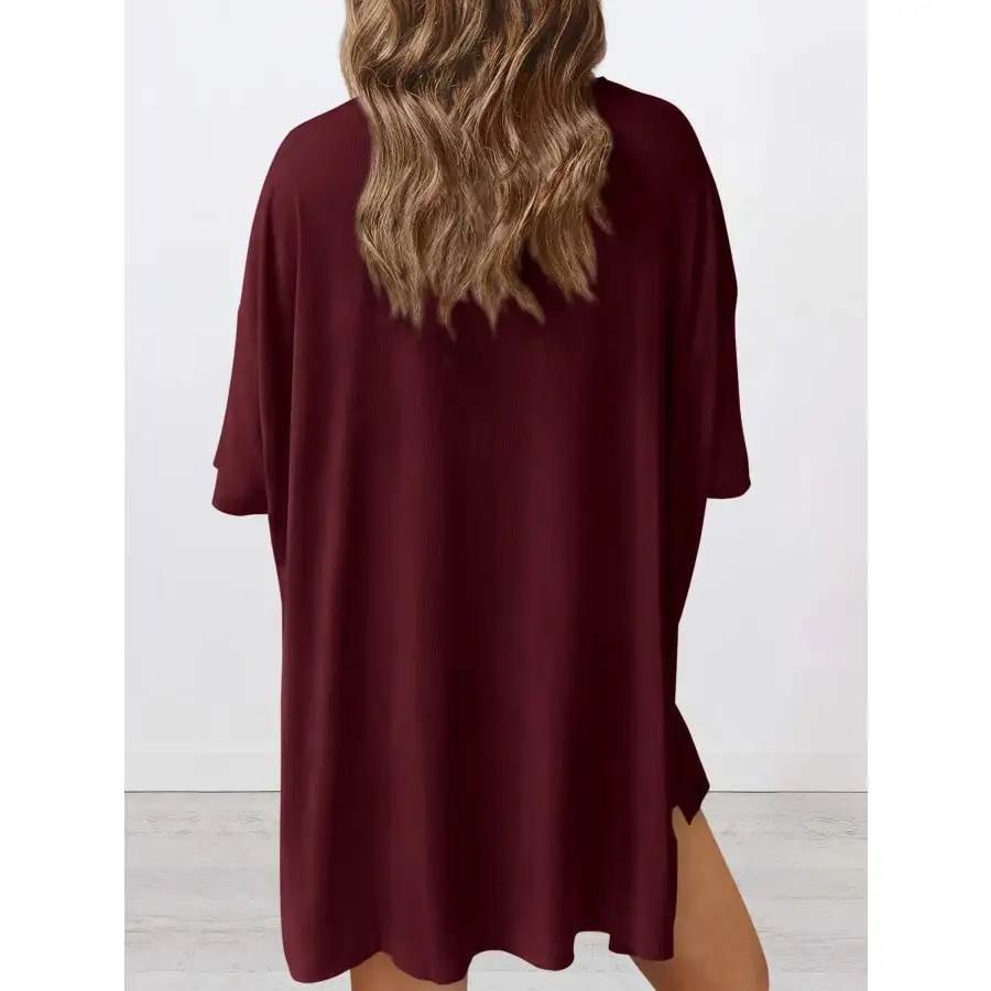 Oversized Round Neck Top and Shorts Set