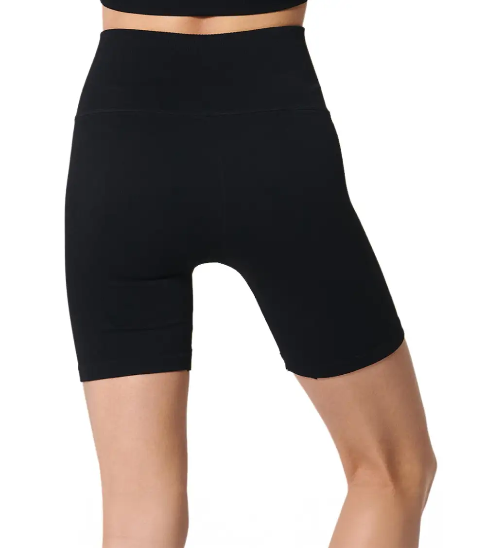 Shaped Waist Ribbed Yoga Shorts