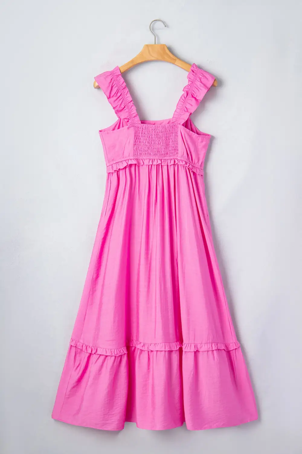 Drape Ruffle Sleeveless High Waist Maxi Dress