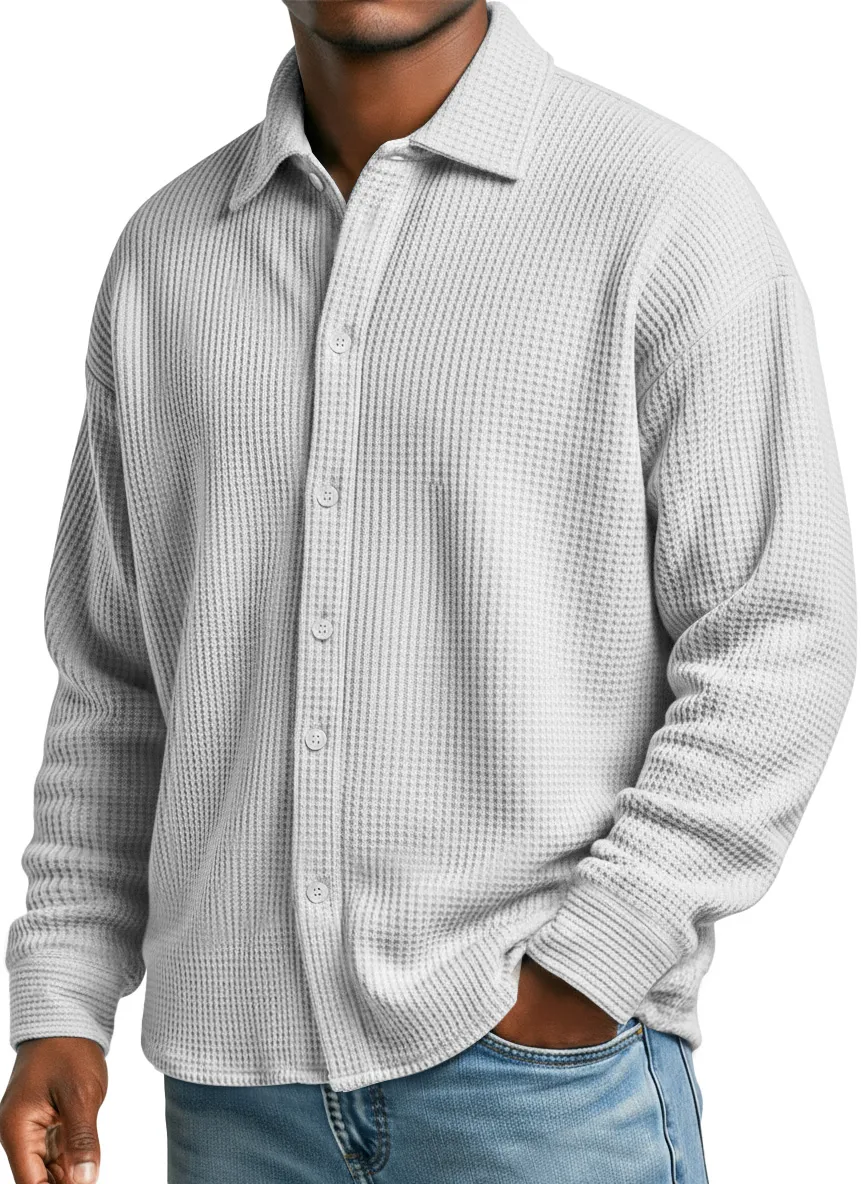Textured Knit Long Sleeve Shirt