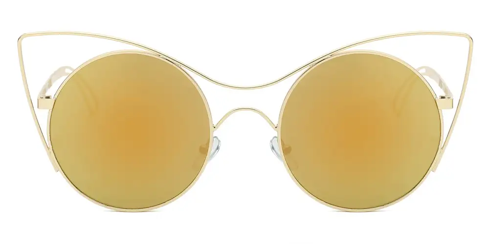 Round High Pointed Cat-Eye Sunglasses