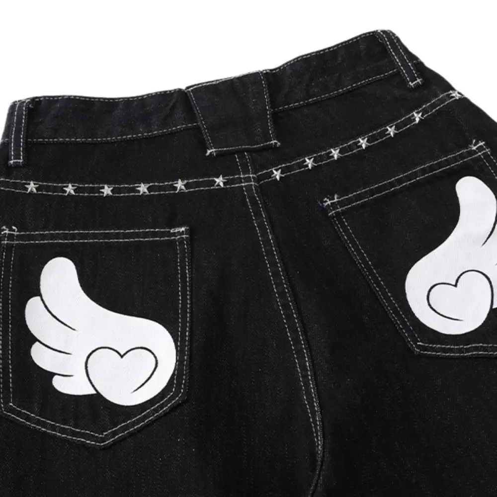 High Rise Patchwork Denim Jeans
