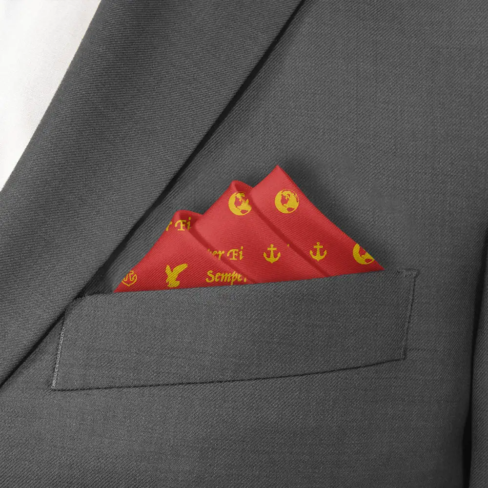 Understated Modern Military Motif Pocket Square