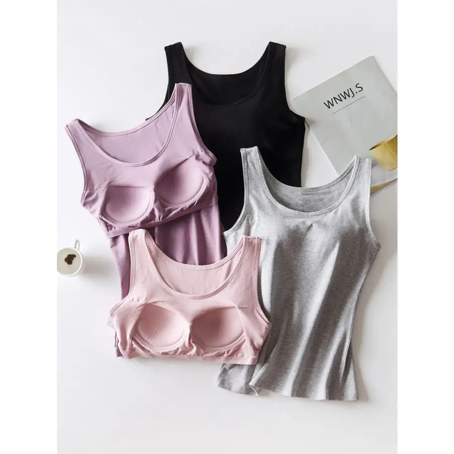 Round Neck Tank With Bra
