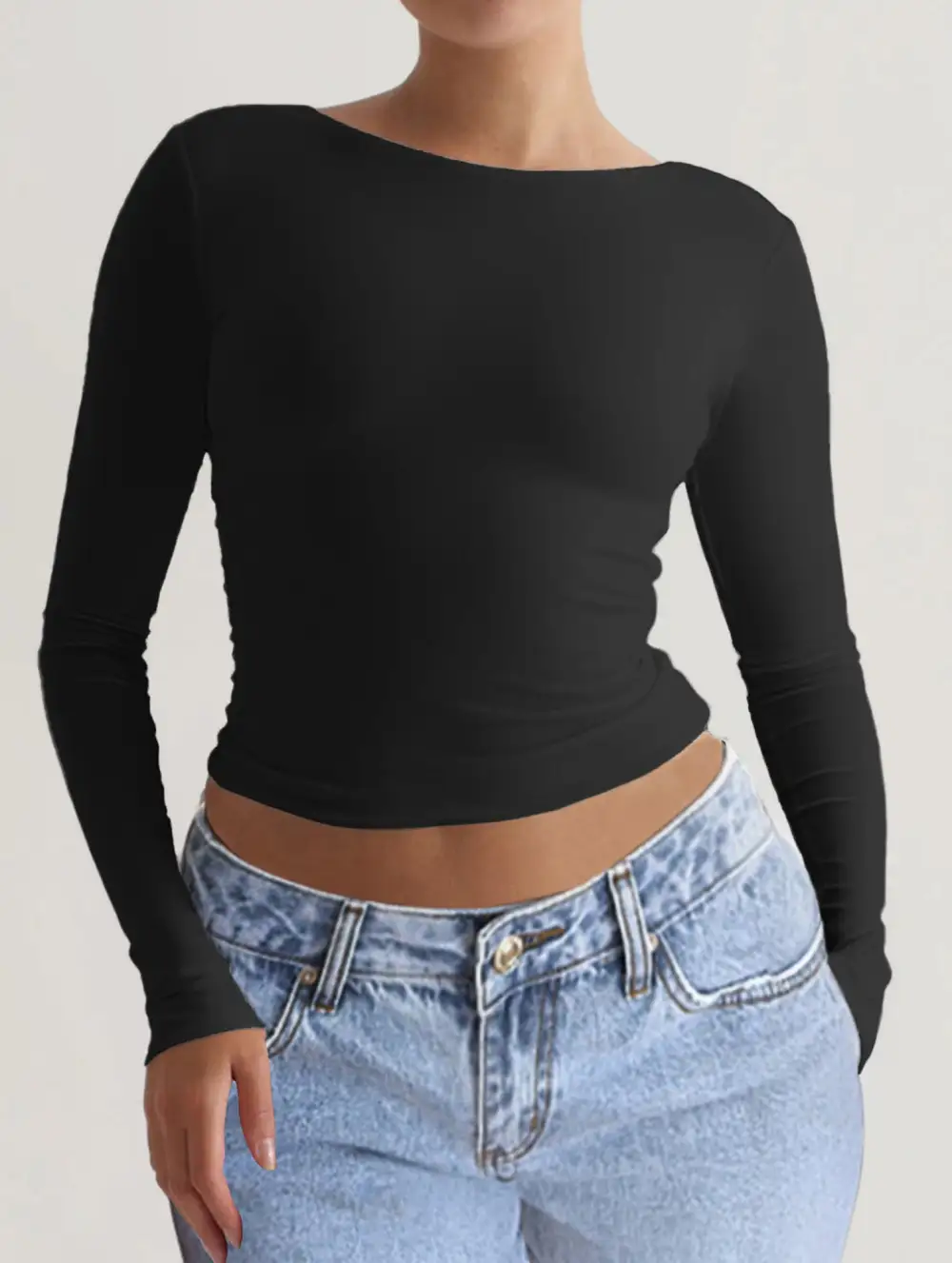 Slim Fit Long Sleeve Layering Top