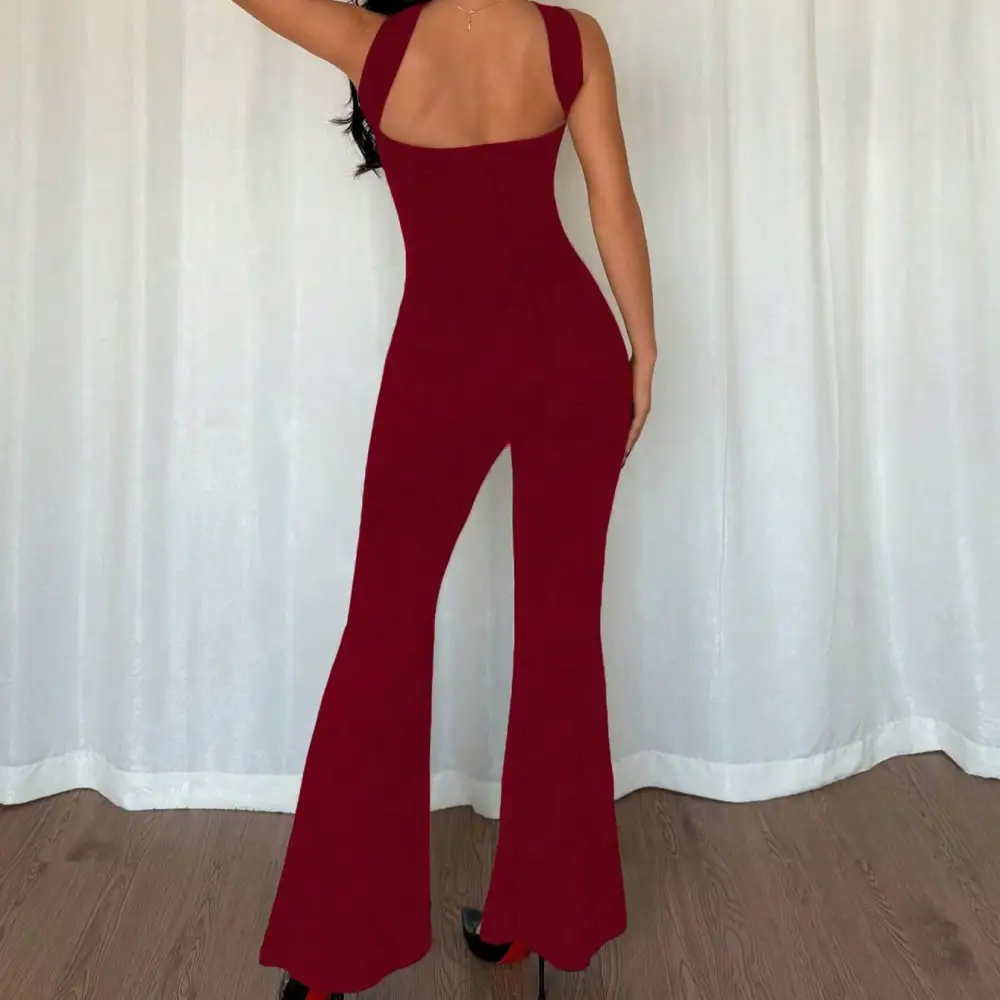 Chic Metal Wide Leg Jumpsuit