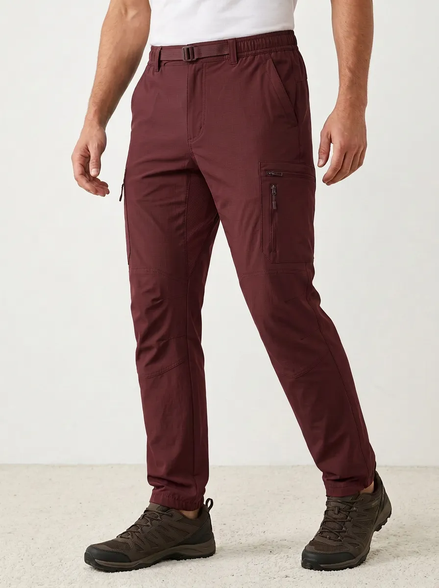 Men's Multi-Pocket Quick-Dry Trail Belted Cargo Pants