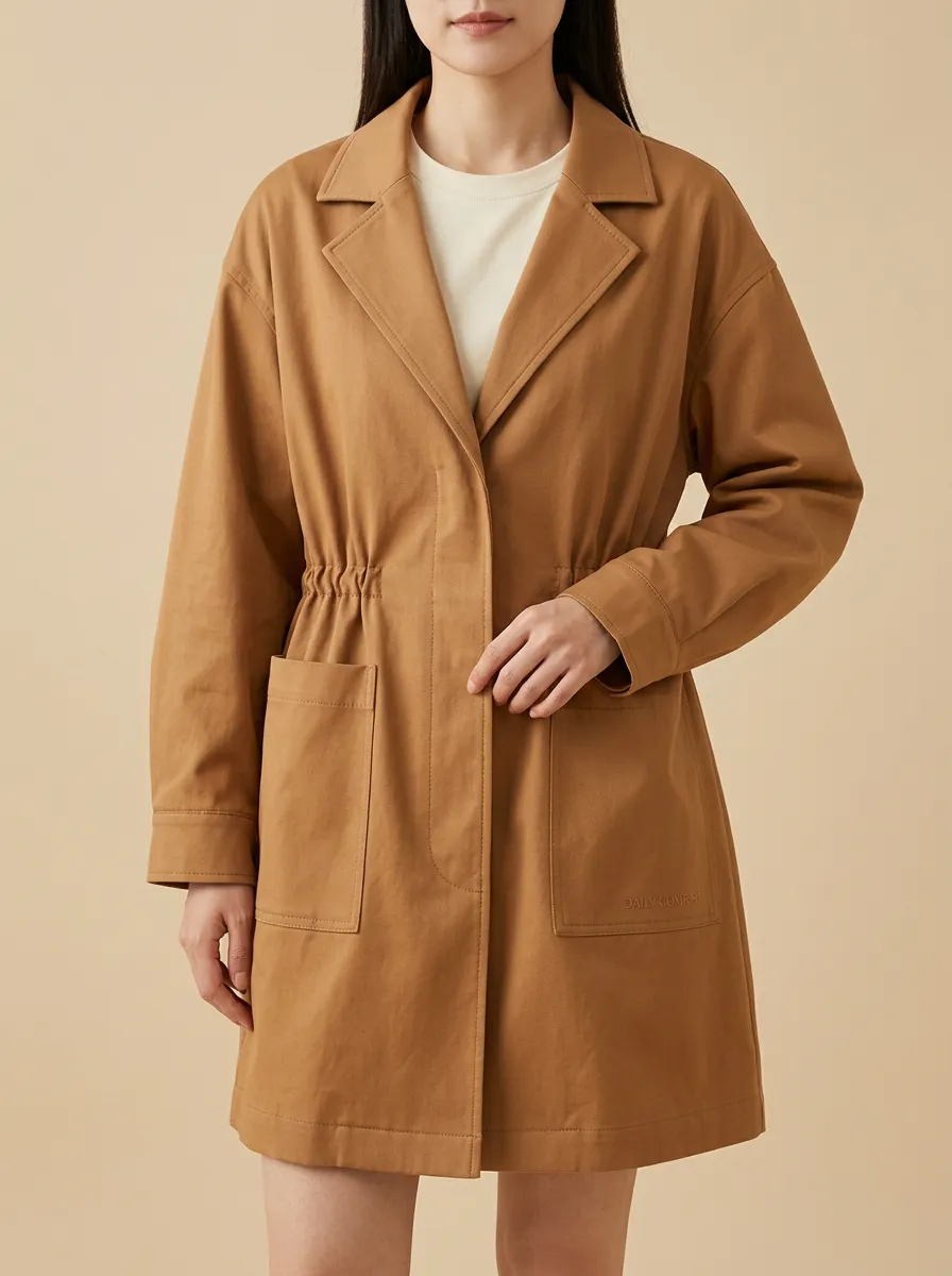 Drawstring Waist Utility Jacket