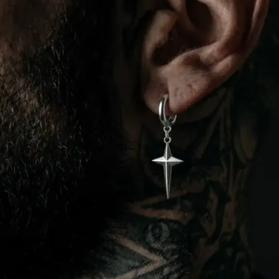Men's Star Dangle Earrings