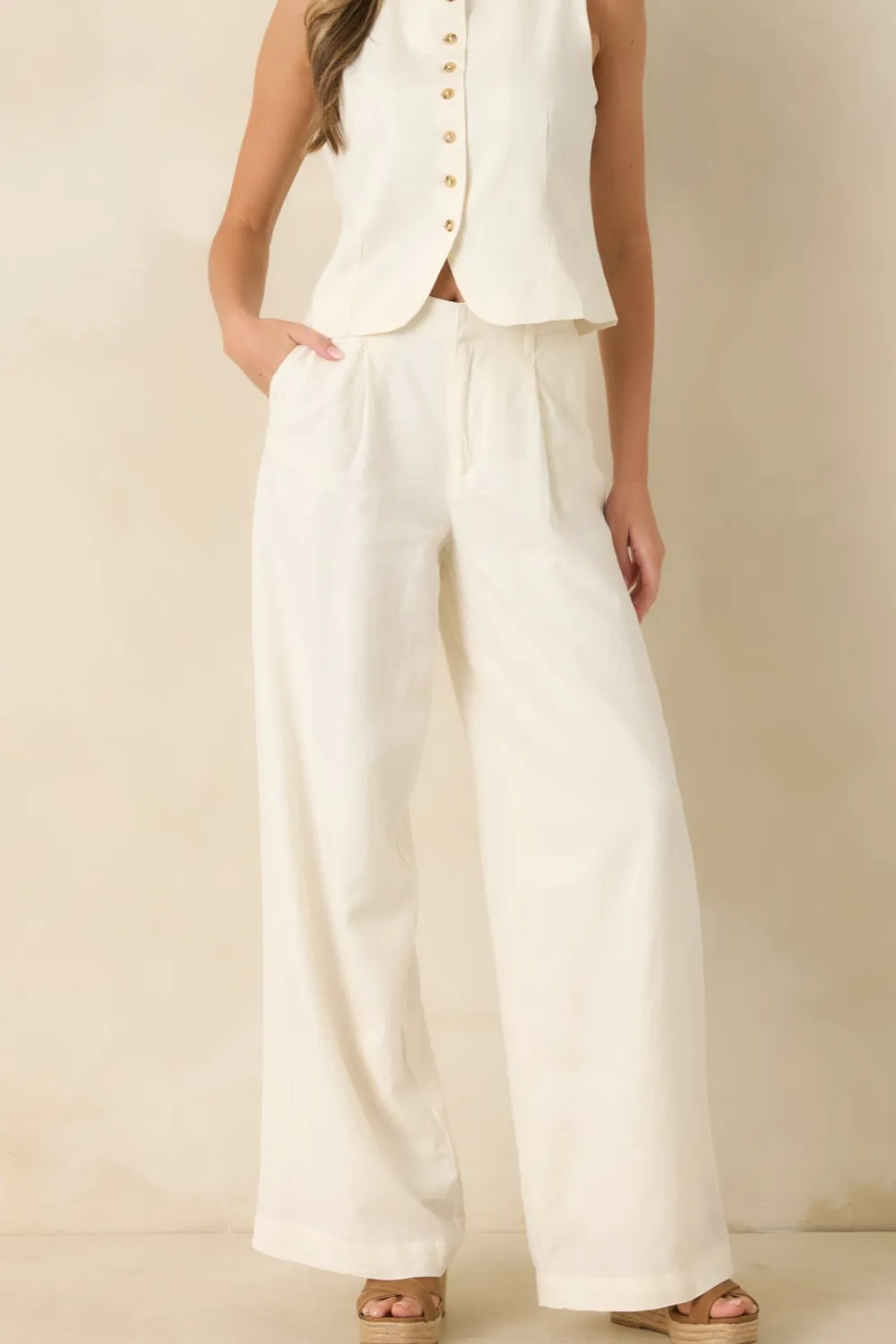 Classic Linen Wide Leg Pants