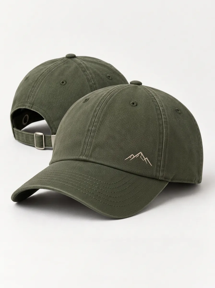 Relaxed Style Mountain Embroidered Cap