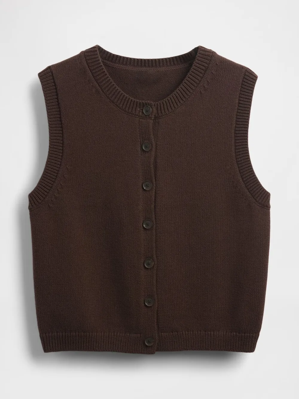 Round Neck Sleeveless Cardigan