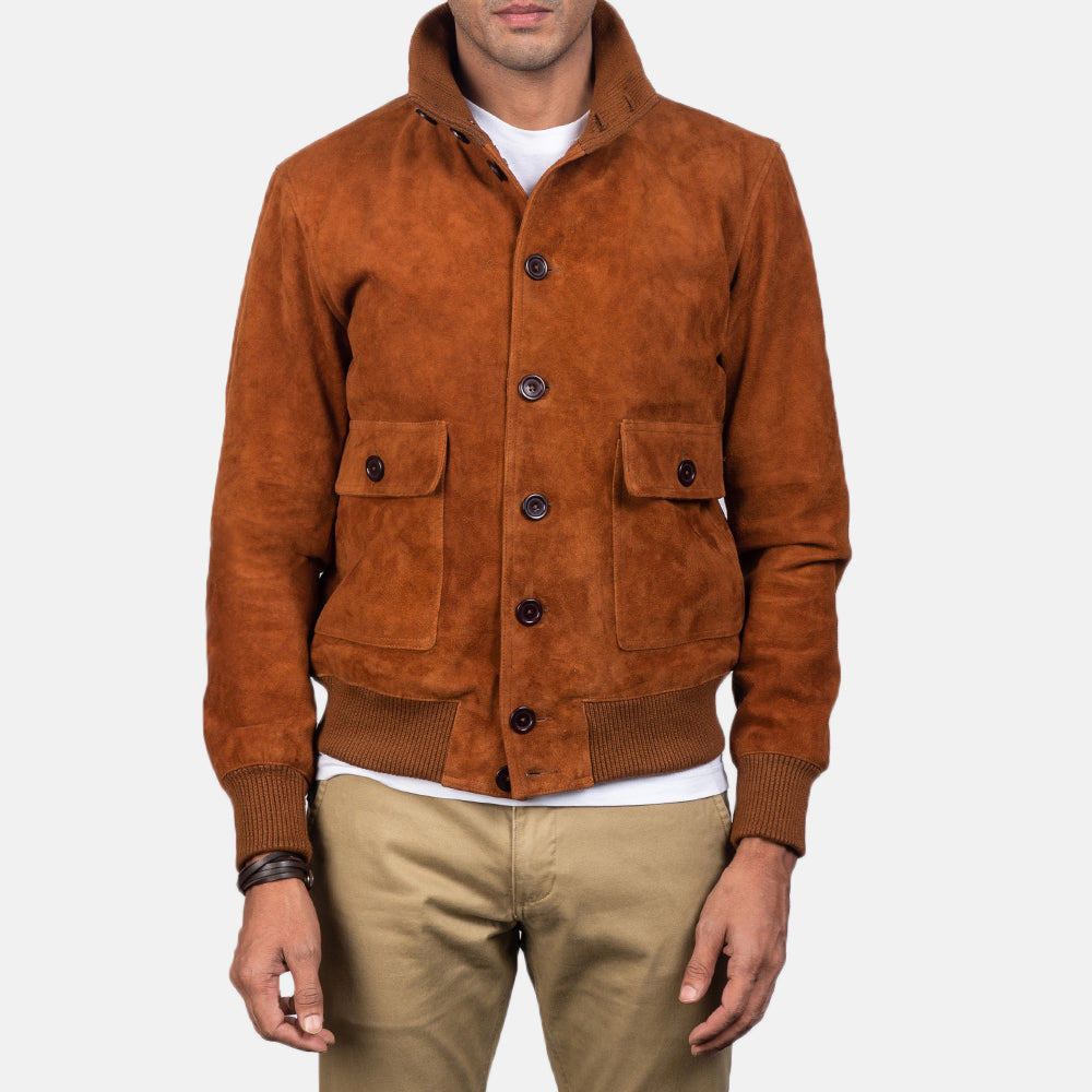 Men's Modern Bomber Suede Jacket