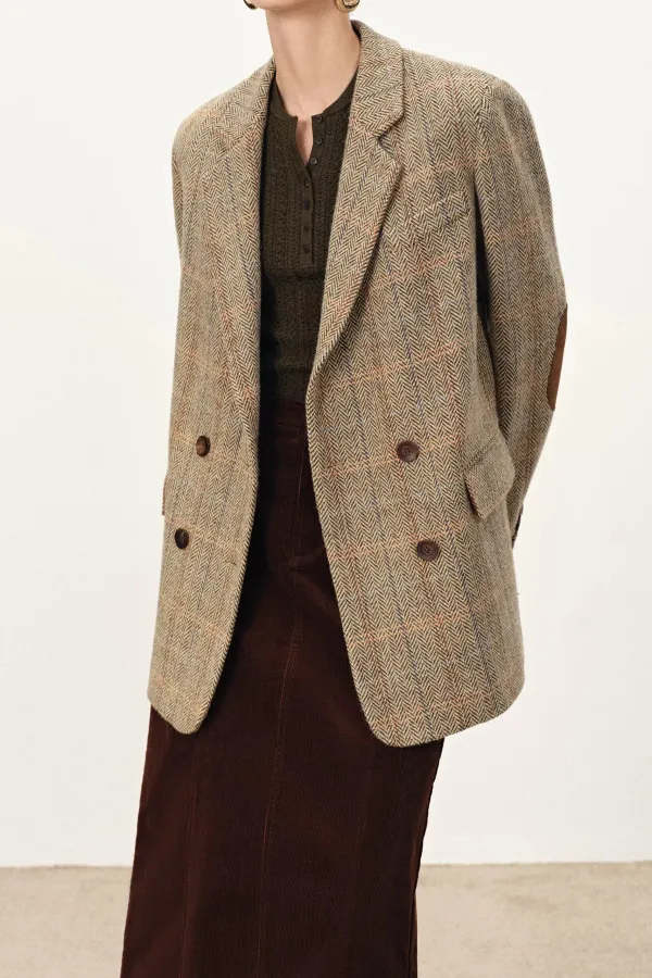 Elbow Patch Herringbone Blazer