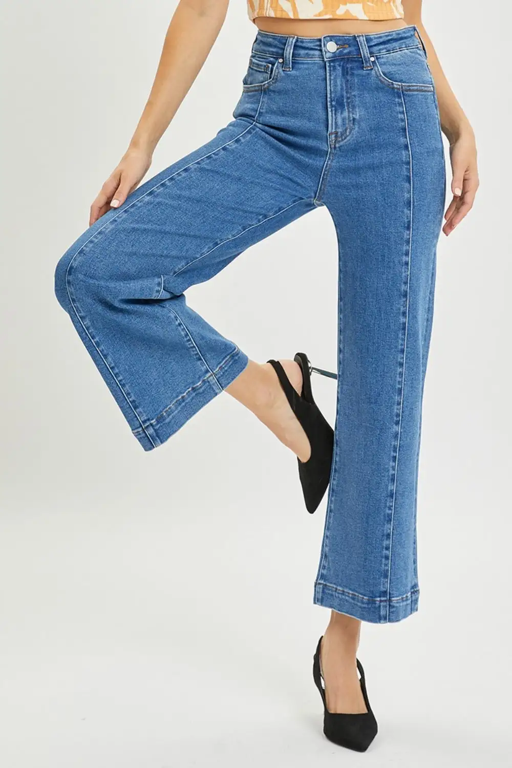 High Rise Wide Leg Denim Jeans