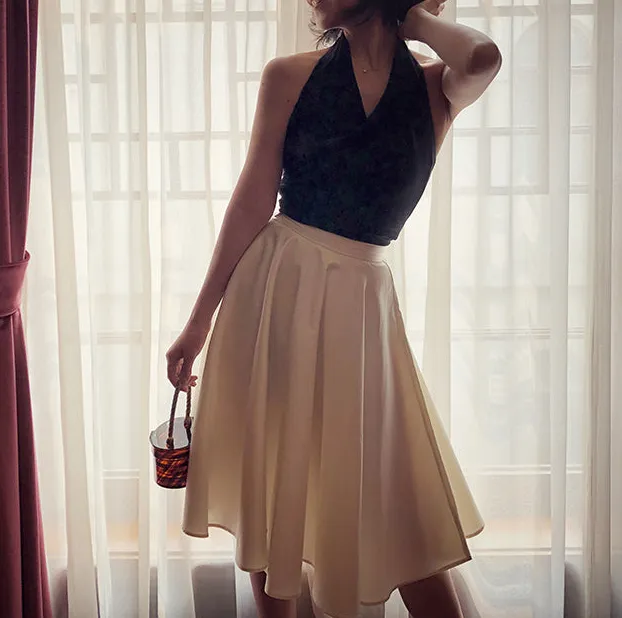 Structured Polished Everyday Casual Polyester Skirt