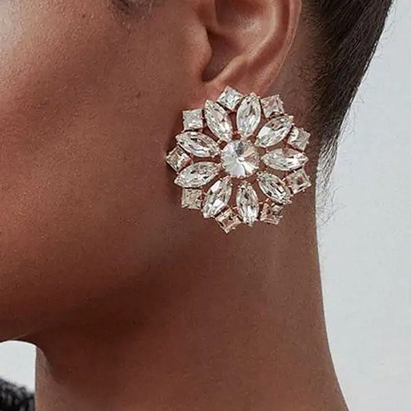 Rhinestone Snowflake Earrings