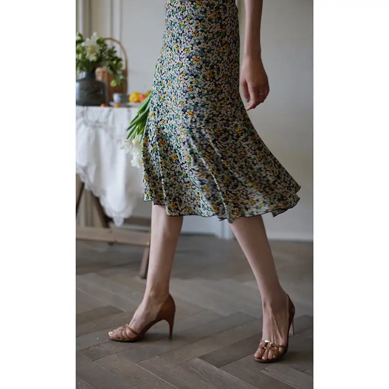 Subtle Layering Everyday Casual Polyester Skirt