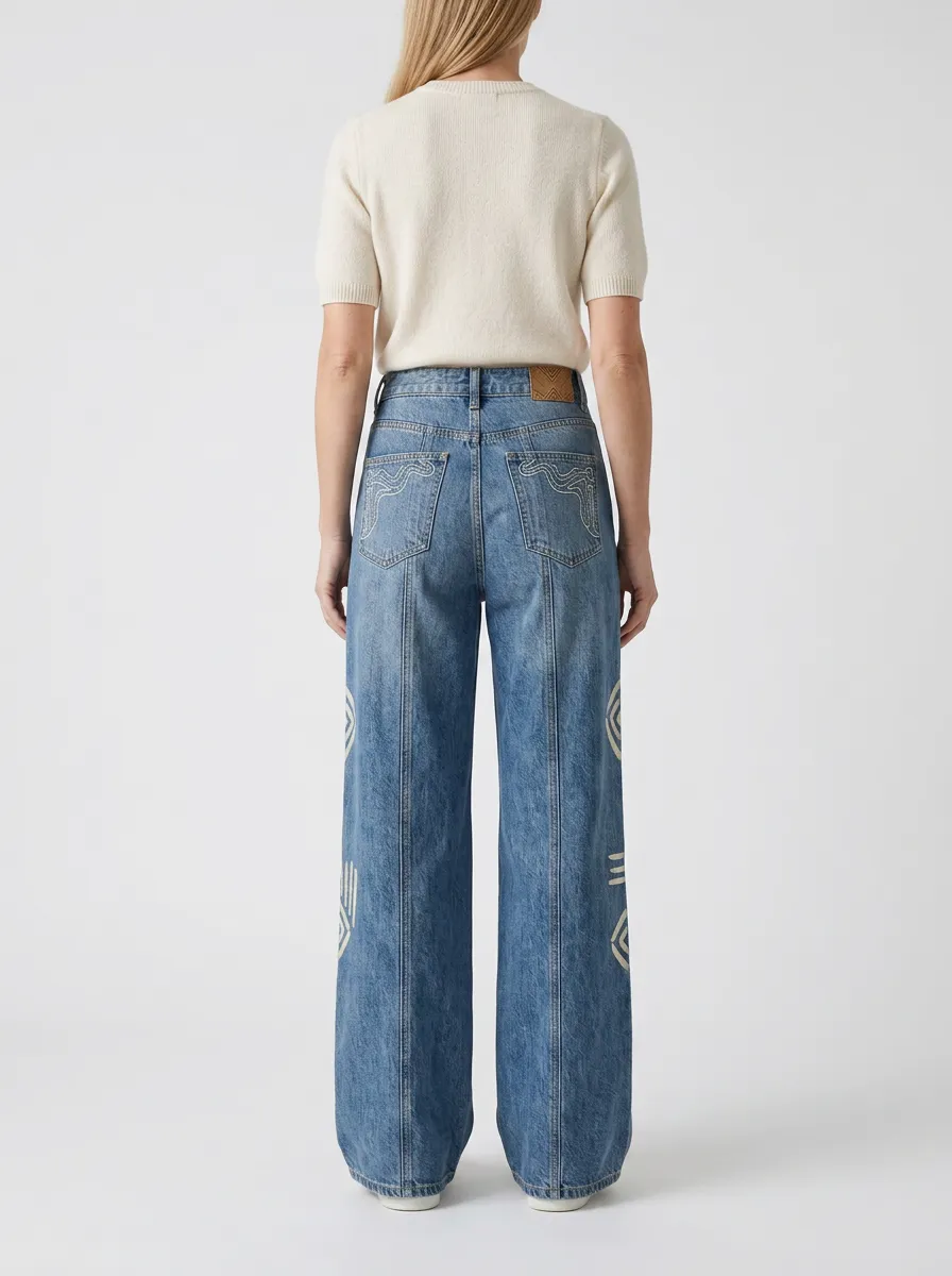 Women's Wide Leg Casual Denim Jeans