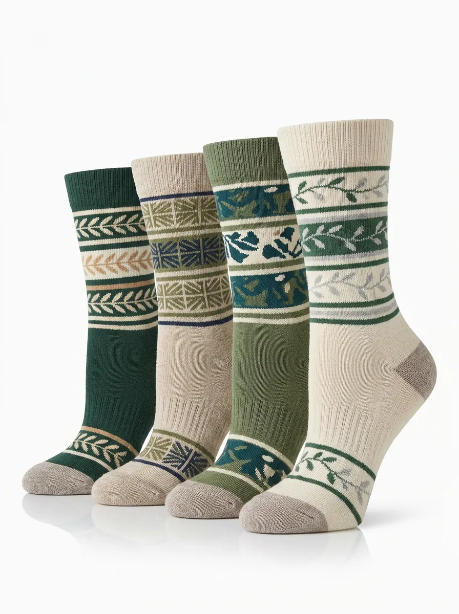 Everyday Vintage-Inspired Men's Four-Pair Long Socks