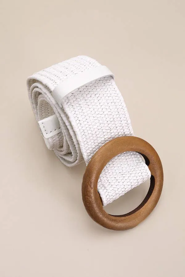 Wood Buckle Waist Belt