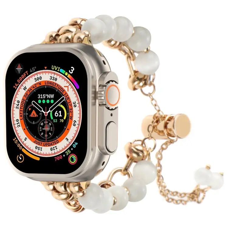 Clean-Lined Pearl-Detail Chain Bracelet Replacement Watch Strap