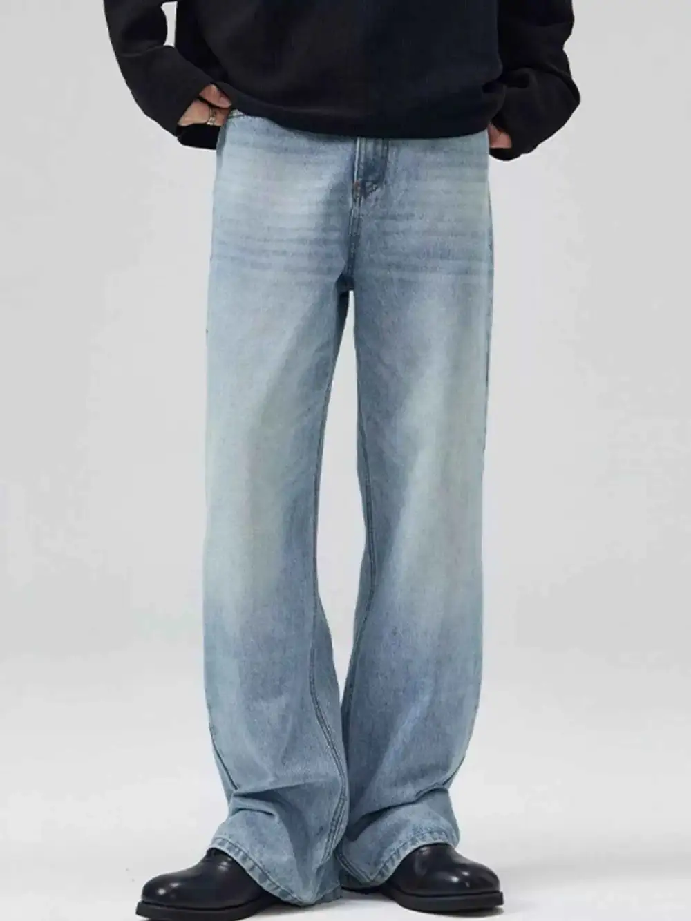 Soft Touch Washed Wide Leg Jeans