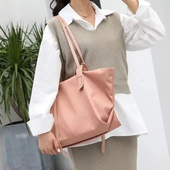 Structured Roomy Nylon Tote Bag