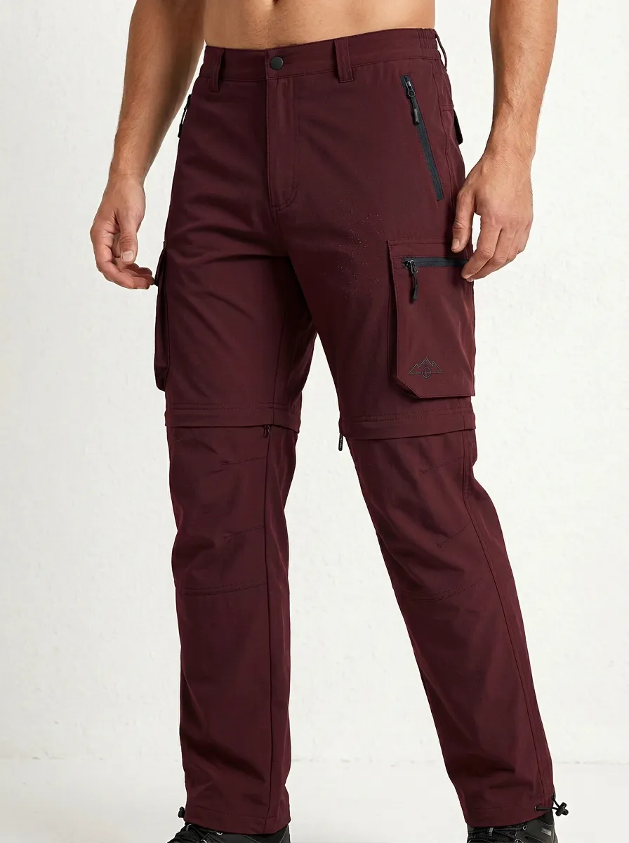 Men's Trek Trail Mountain Graphic Waterproof Zip Tactical Cargo Pants