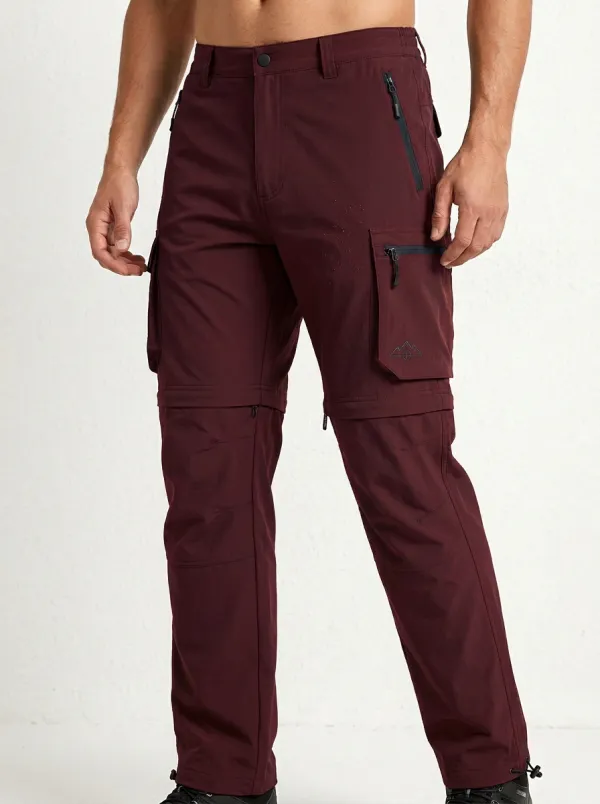 Men's Trek Trail Mountain Graphic Waterproof Zip Tactical Cargo Pants