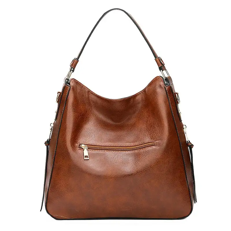 Leather Look Hobo Bag Large Shoulder Handbag Crossbody Strap