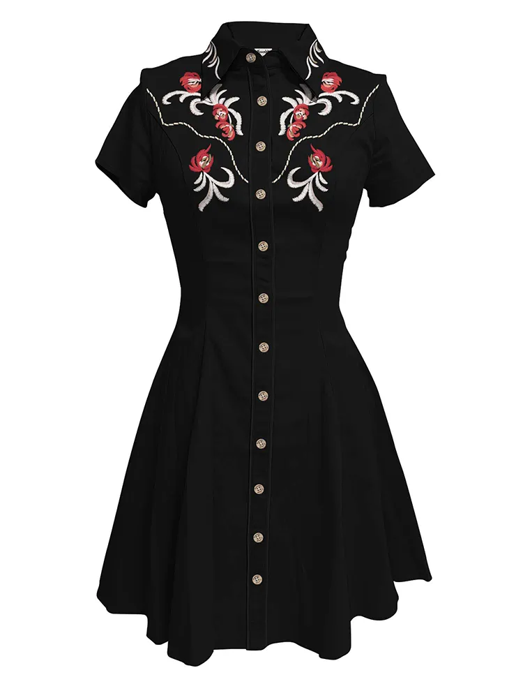 Western Classic Flower - 100% Cotton Dress